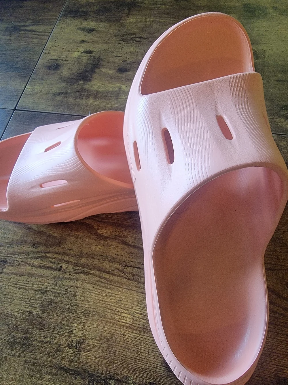 HOKA Pink Foam Clog Slides